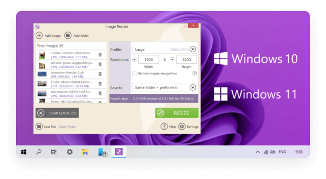 Programa para redimensionar imágenes de Windows